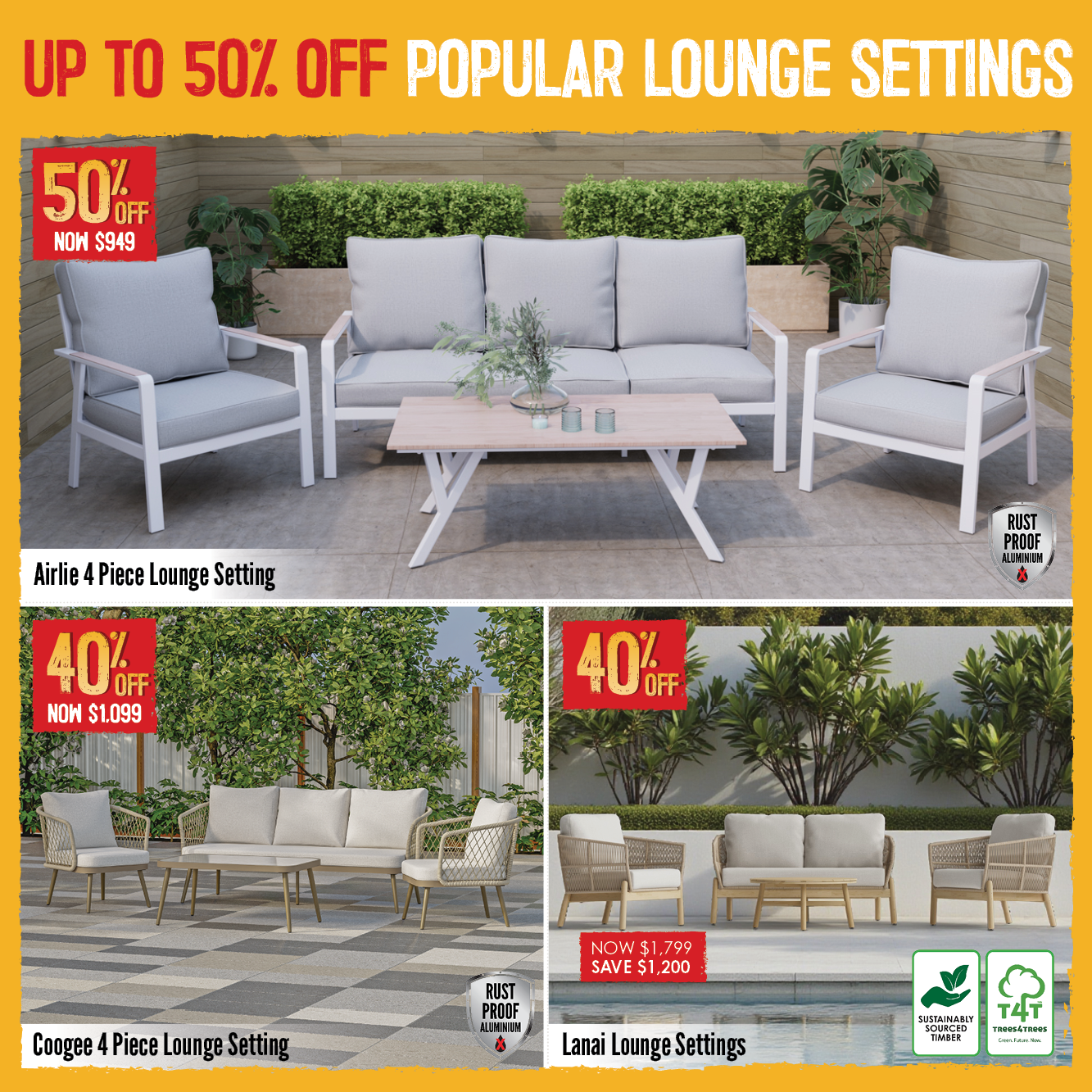 Up To 50% Off Popular Lounge Settings | Shop Now